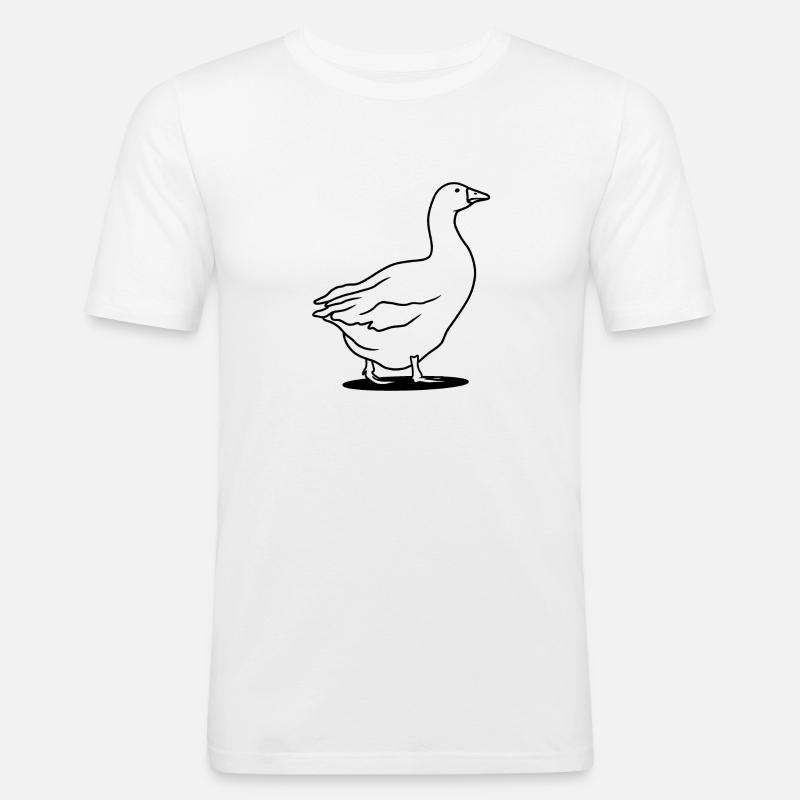 Gans - Männer Slim Fit T-Shirt - Weiß