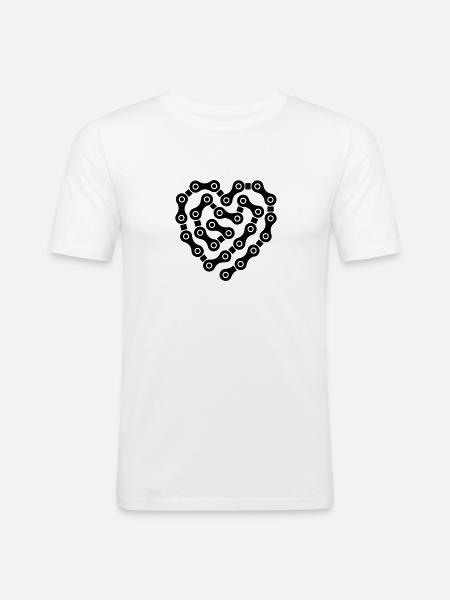 Fahrradkette - Männer Slim Fit T-Shirt - Weiß