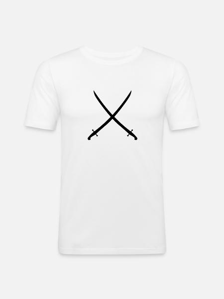 Saber sword - Men's Slim Fit T-Shirt - white