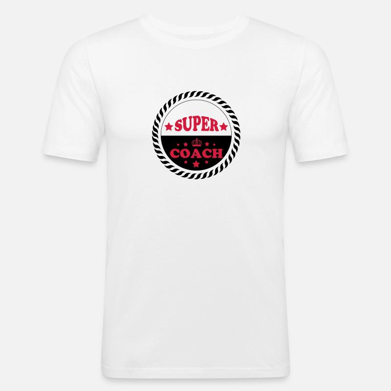 Super coach - Männer Slim Fit T-Shirt - Weiß