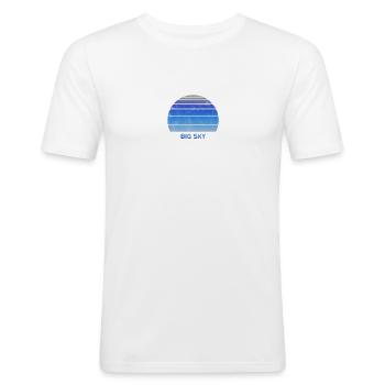 Rétro Big Sky Montana Sunset Outdoors Fan Ski - T-shirt près du corps Homme - blanc - Devant - Nik (191cm)