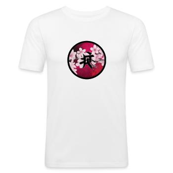 Sakura flowers - T-shirt près du corps Homme - blanc - Devant - Nik (191cm)