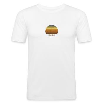 Retro Mumbai Indien Vintage Sonnenuntergang Urlaub - Männer Slim Fit T-Shirt - Weiß - Vorne - Nik (191cm)