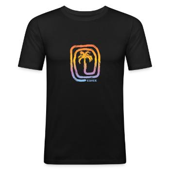 Cool Oceanside California Beach Palm Tree - Men's Slim Fit T-Shirt - black - Front - Nik (191cm)