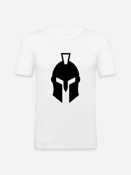 Spartan Helmet - Men's Slim Fit T-Shirt - white