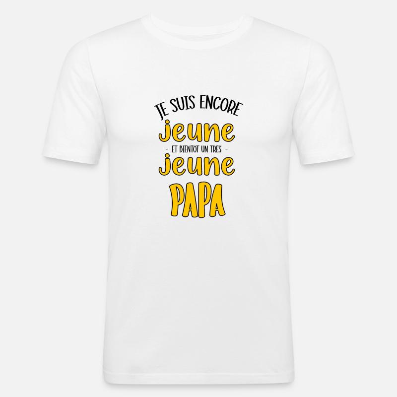 Bald ein sehr junger Vater - Männer Slim Fit T-Shirt - Weiß