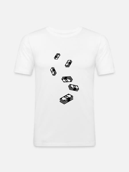 Geld Money silhouette - Männer Slim Fit T-Shirt - Weiß