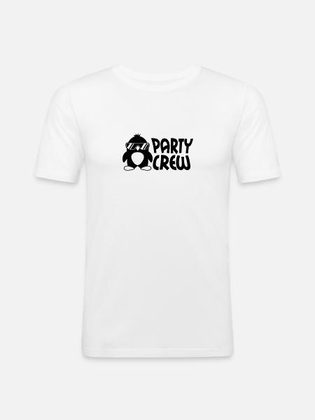 Party Crew Penguin - Men's Slim Fit T-Shirt - white