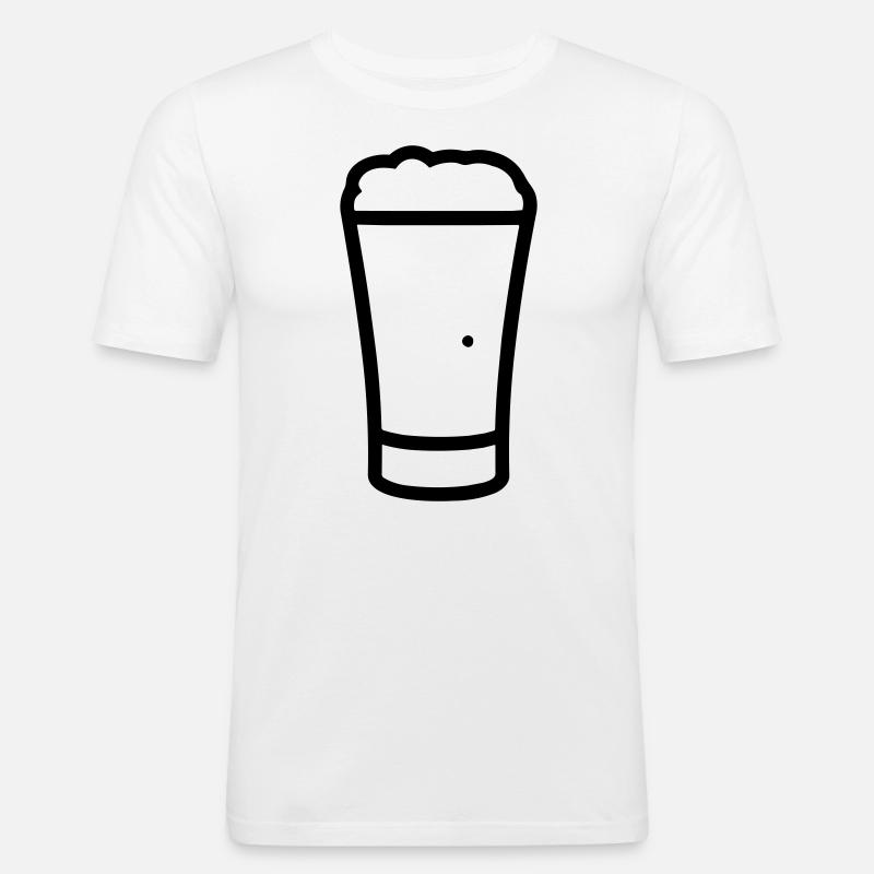 Piwo - Obcisła koszulka męska - biały