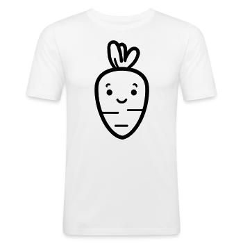 Carotte - T-shirt près du corps Homme - blanc - Devant - Nik (191cm)