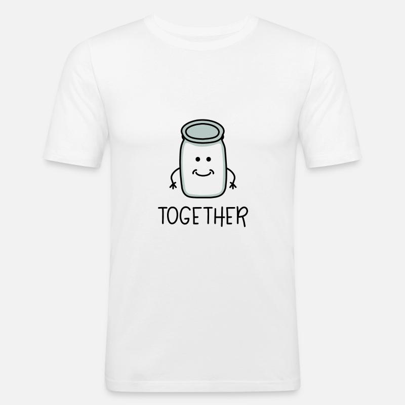 Better Together Partnerlook (Part2) Milch - Männer Slim Fit T-Shirt - Weiß
