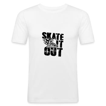 skate inline - Männer Slim Fit T-Shirt - Weiß - Vorne - Nik (191cm)
