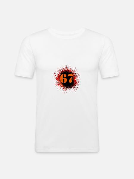 67 Number of blobs - Men's Slim Fit T-Shirt - white