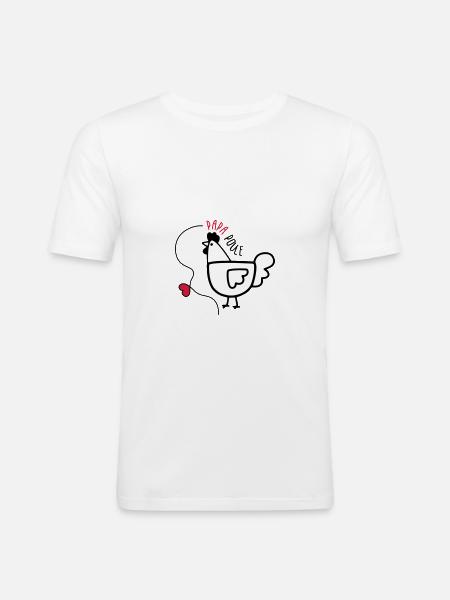 Papa Poule - Fête des Pères - T-shirt près du corps Homme - blanc