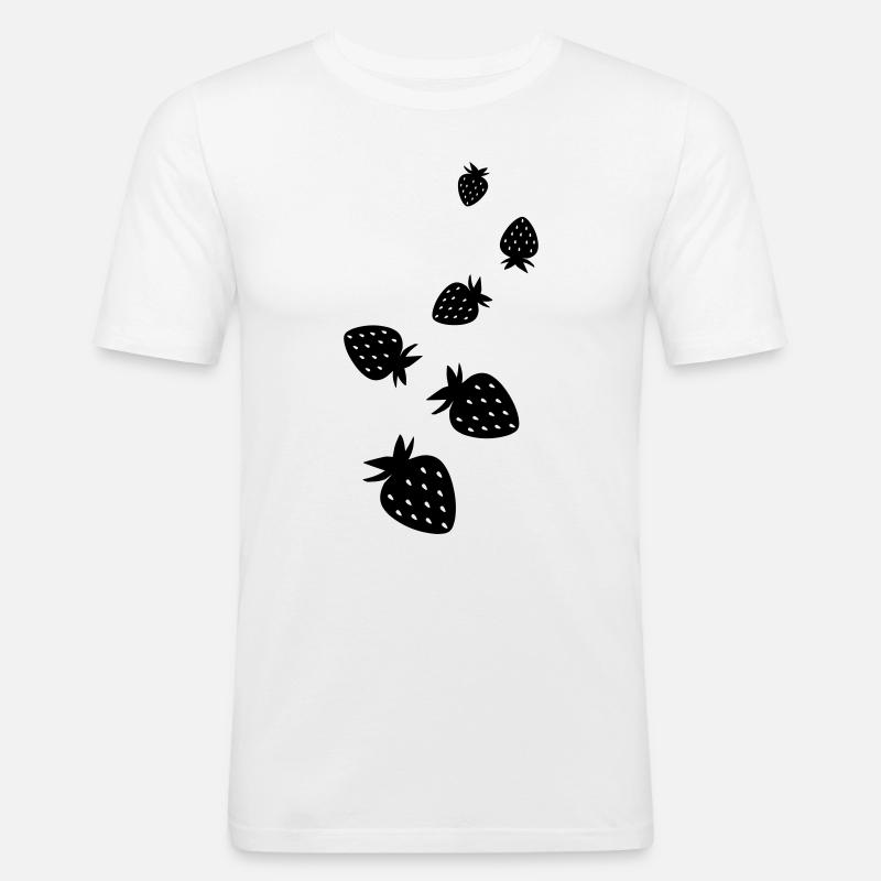 Frucht Erdbeere - Männer Slim Fit T-Shirt - Weiß