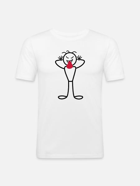 Männchen - Männer Slim Fit T-Shirt - Weiß