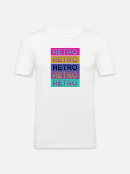 Retro Style - Männer Slim Fit T-Shirt - Weiß
