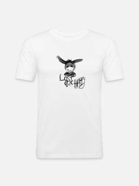 Æsel, udstoppet dyr, skrivning, akvarel - Herre Slim Fit T-Shirt - hvid