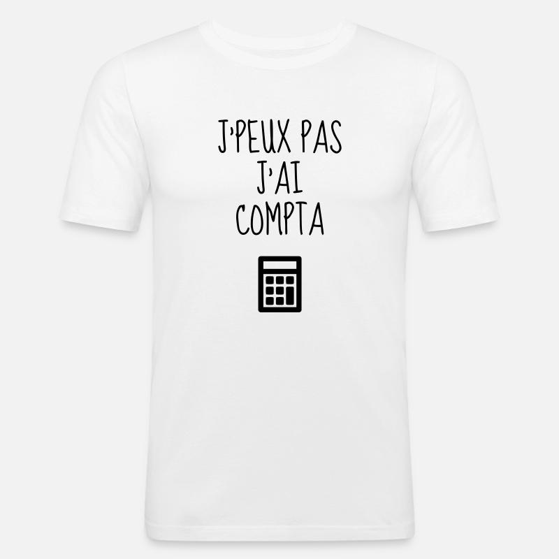 comptable / comptabilité / compter / chiffre - T-shirt près du corps Homme - blanc