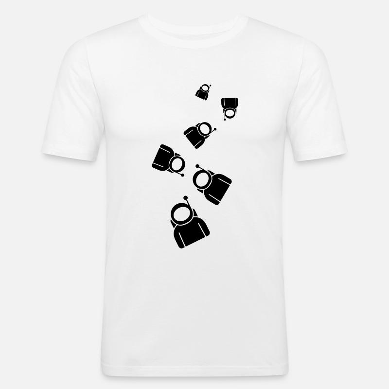 Astronaut Icon symbol - Männer Slim Fit T-Shirt - Weiß