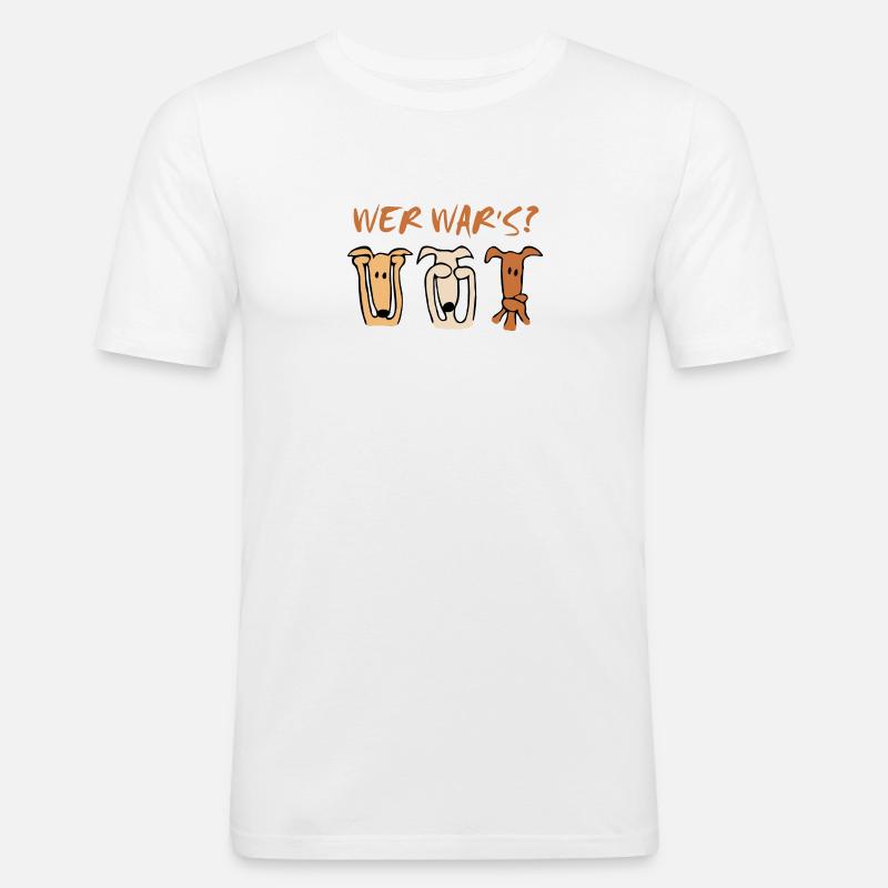 Wer war's? - Männer Slim Fit T-Shirt - Weiß