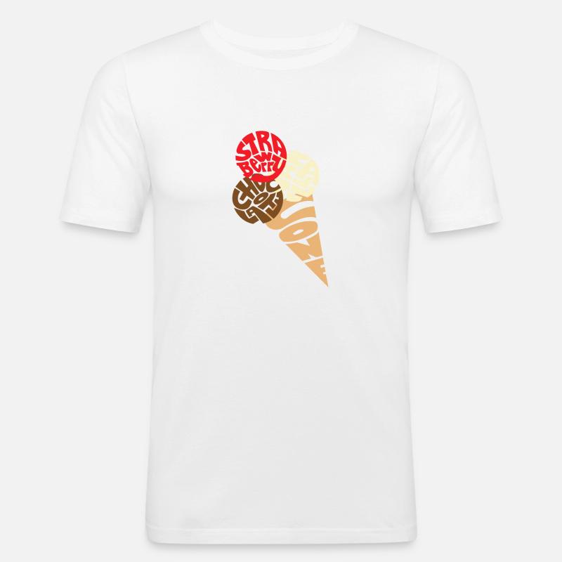 Eiscreme ,Eiskrem, Eis - Männer Slim Fit T-Shirt - Weiß