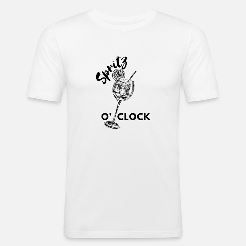 Spritz oder Uhr - Männer Slim Fit T-Shirt - Weiß