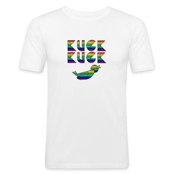 Fierté du coucou de la Forêt-Noire - T-shirt près du corps Homme - blanc - Devant - Nik (191cm)