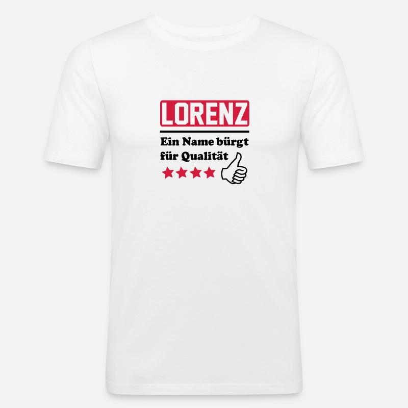lorenz - Männer Slim Fit T-Shirt - Weiß