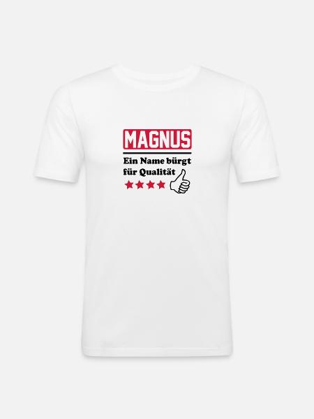magnus - Men's Slim Fit T-Shirt - white