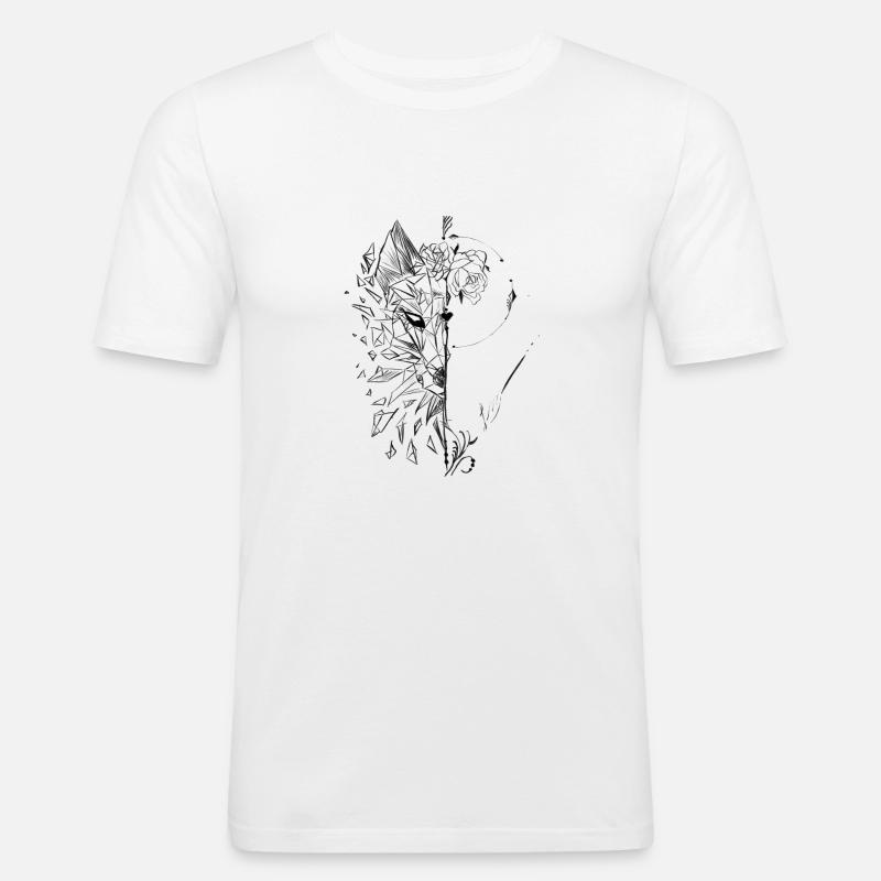 Fuchs Design, Abstrakt - Männer Slim Fit T-Shirt - Weiß
