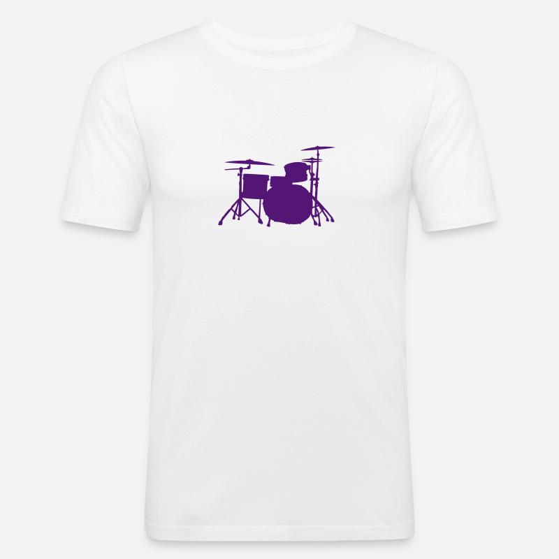 Drums Silhouette ReDesign 2 - Männer Slim Fit T-Shirt - undefined