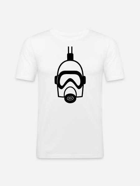 Gas Mask - Men's Slim Fit T-Shirt - white