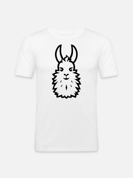 Alpaka-Lama - Männer Slim Fit T-Shirt - Weiß