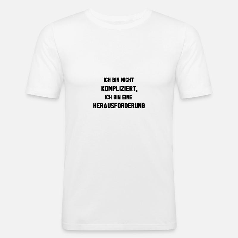 Ich bin nicht kompliziert - Männer Slim Fit T-Shirt - Weiß