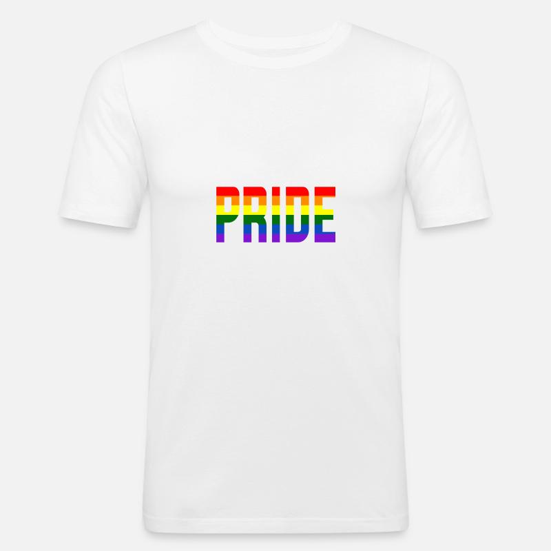 Pride Regenbogen - Männer Slim Fit T-Shirt - Weiß