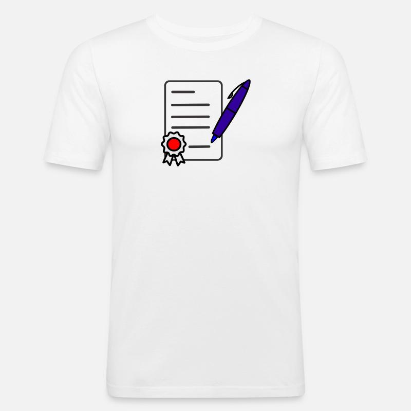 Unterzeichnen Sie einen Vertrag - Männer Slim Fit T-Shirt - Weiß