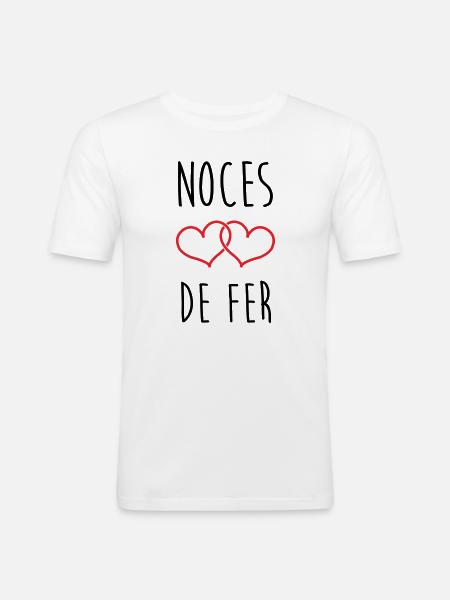 Eiserne Hochzeit: 41 Jahre Ehe - Männer Slim Fit T-Shirt - Weiß