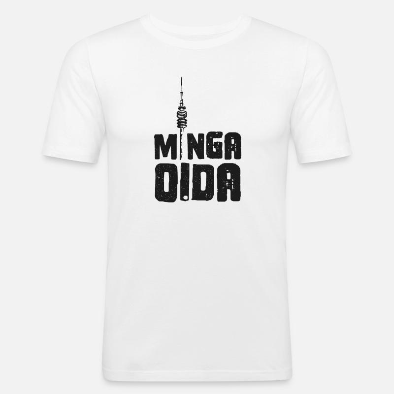 Minga Oida - München Alter - Männer Slim Fit T-Shirt - Weiß
