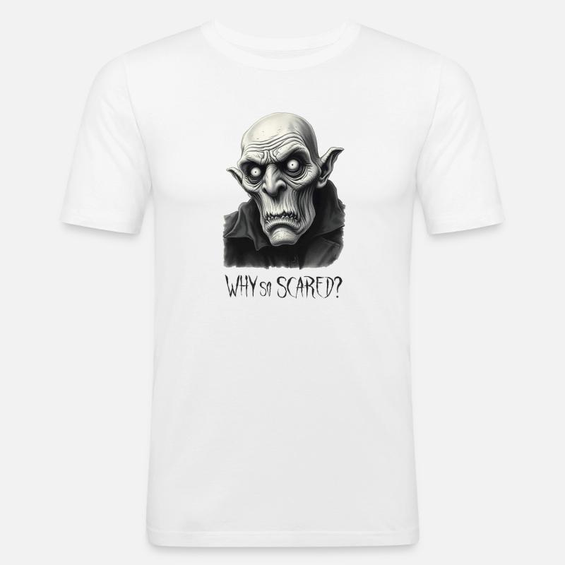 Why so scared? -Halloween- - Männer Slim Fit T-Shirt - Weiß