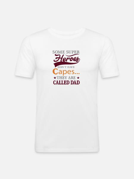 Super Hero called Dad - Männer Slim Fit T-Shirt - Weiß