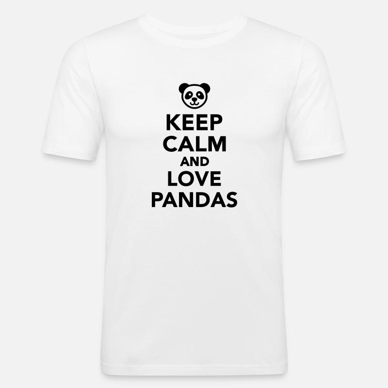 Panda - Männer Slim Fit T-Shirt - Weiß