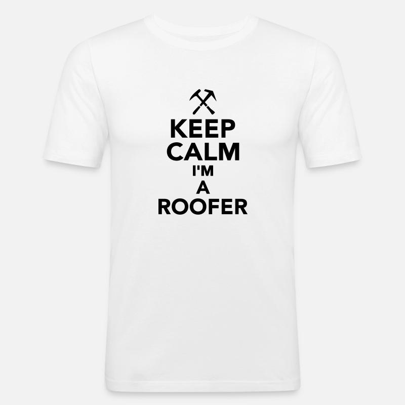 Dachdecker - Männer Slim Fit T-Shirt - Weiß