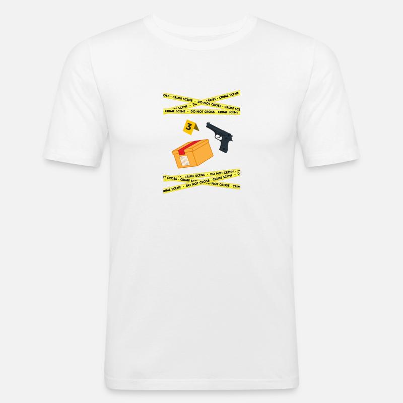 Spurensicherung - Kripo Polizei Kriminaltechnik - Männer Slim Fit T-Shirt - Weiß