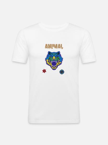 Bengal tiger scratch claw - Men's Slim Fit T-Shirt - white