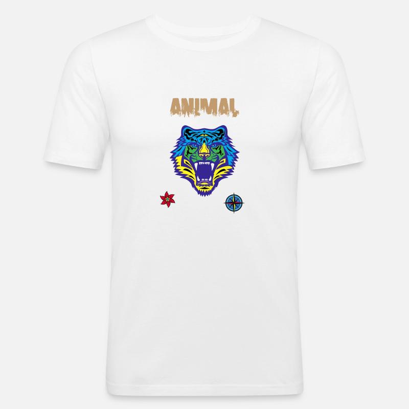 Bengalische Tiger-Kratzkralle - Männer Slim Fit T-Shirt - Weiß
