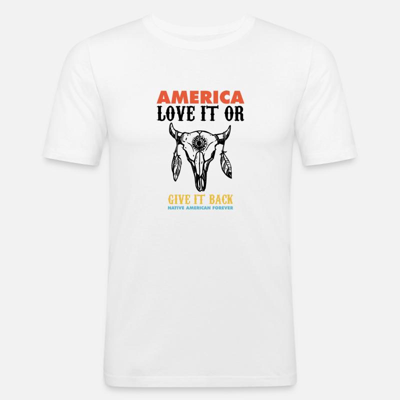 american native, deadly day, apache - Männer Slim Fit T-Shirt - Weiß