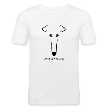 Laisse-moi le faire pour toi Meme Borzoi Whippet - T-shirt près du corps Homme - blanc - Devant - Nik (191cm)