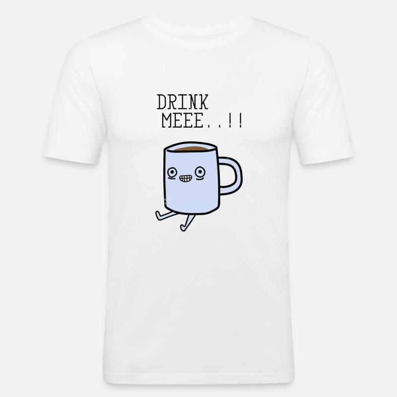 Drink Me - kaffee - Männer Slim Fit T-Shirt - Weiß