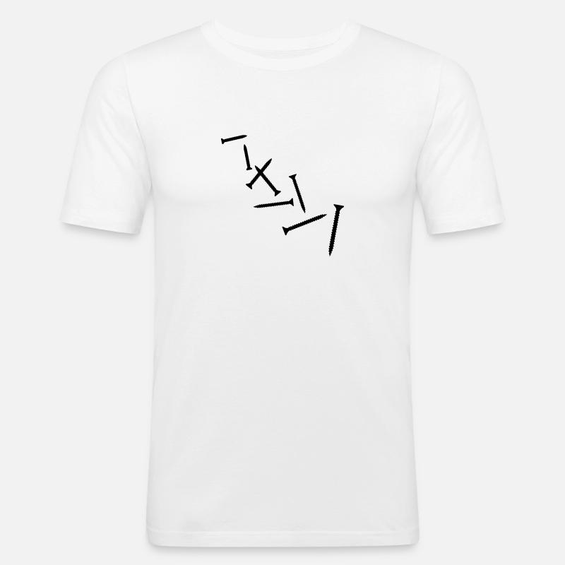 Schraube - Männer Slim Fit T-Shirt - Weiß